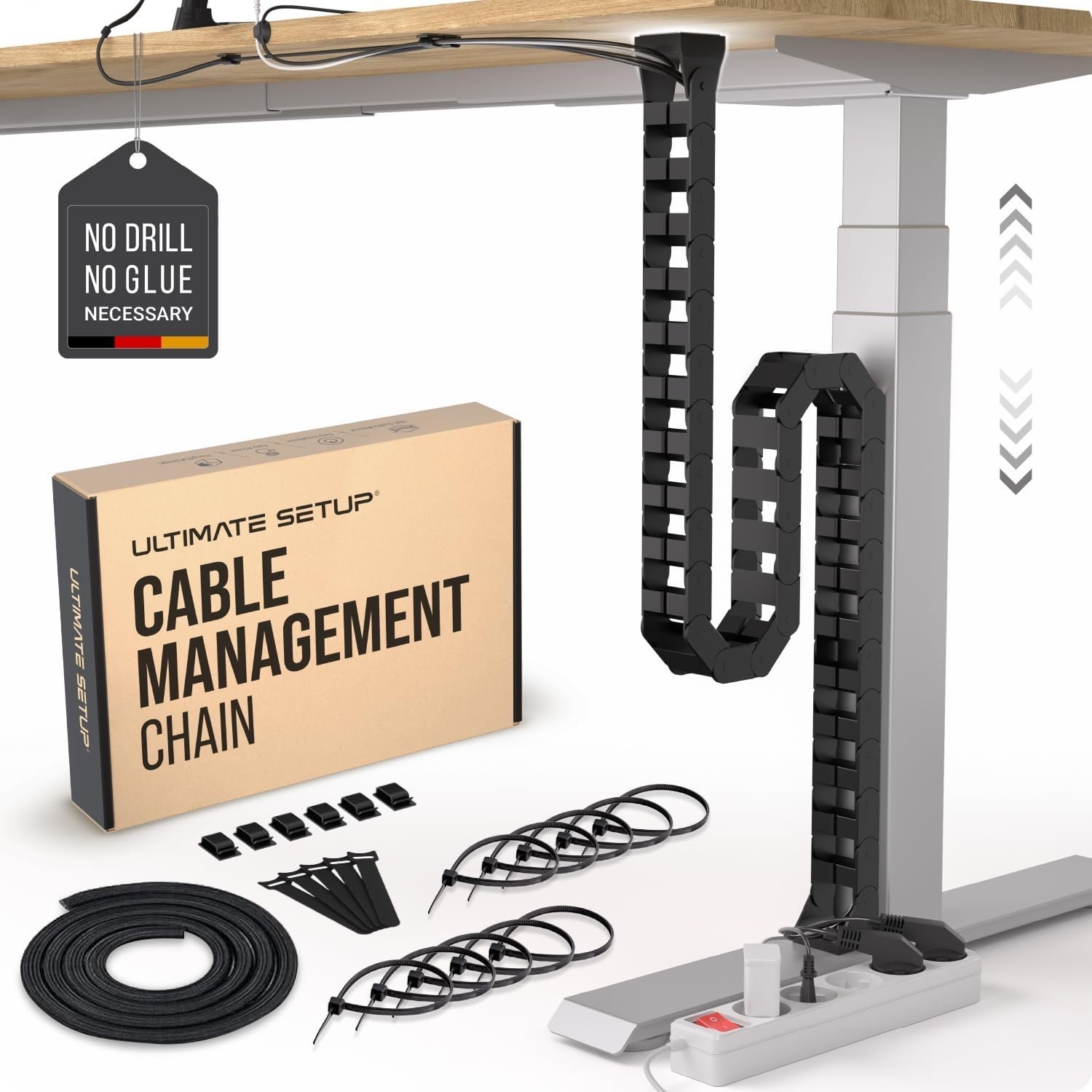 Under Desk Cable Management Vertebrae - Perfect for Sit Stand Desk - Wire Manage