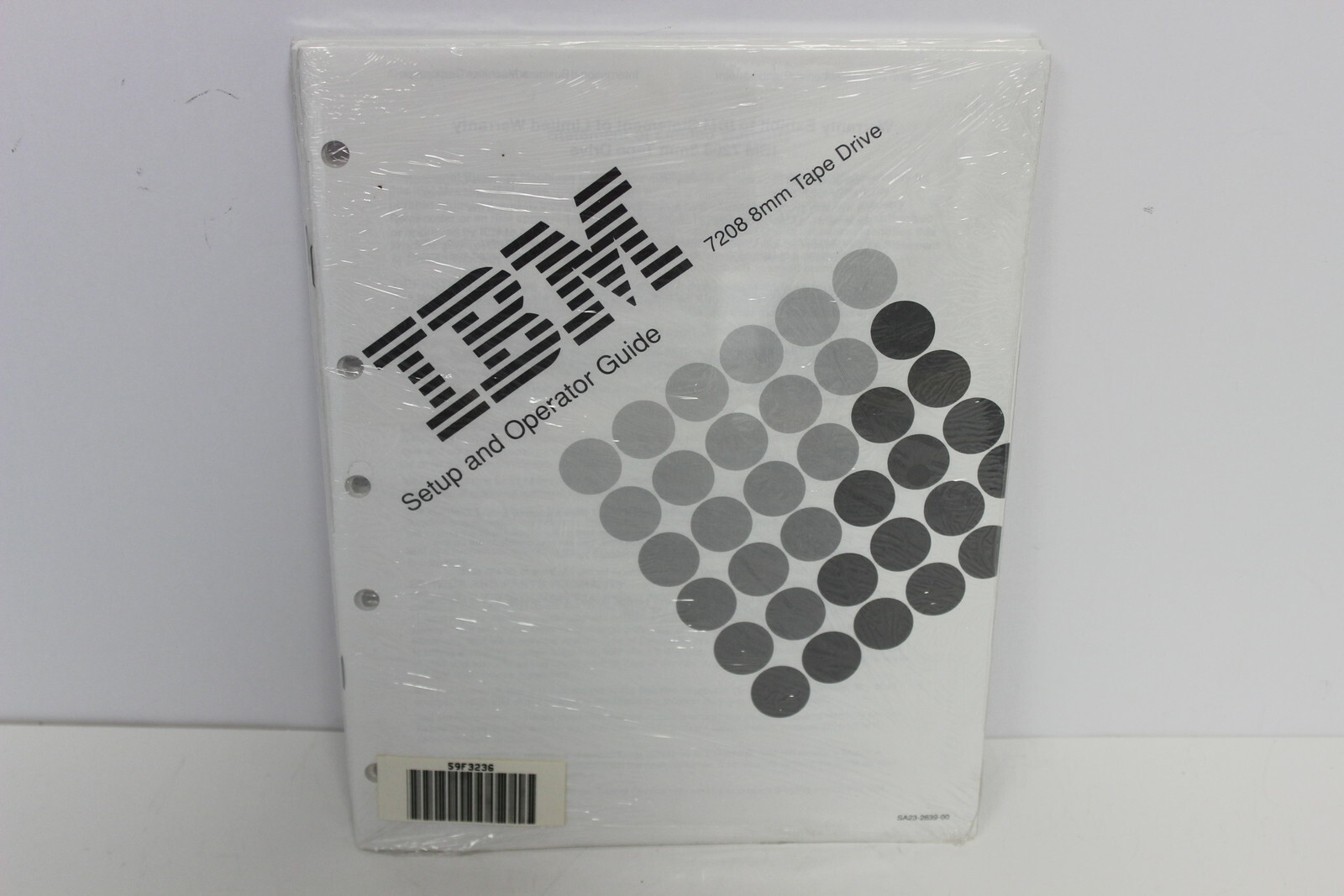 IBM 7208 8MM TAPE DRIVE SETUP AND OPERATOR GUIDE 59F3236 59F3068 NEW