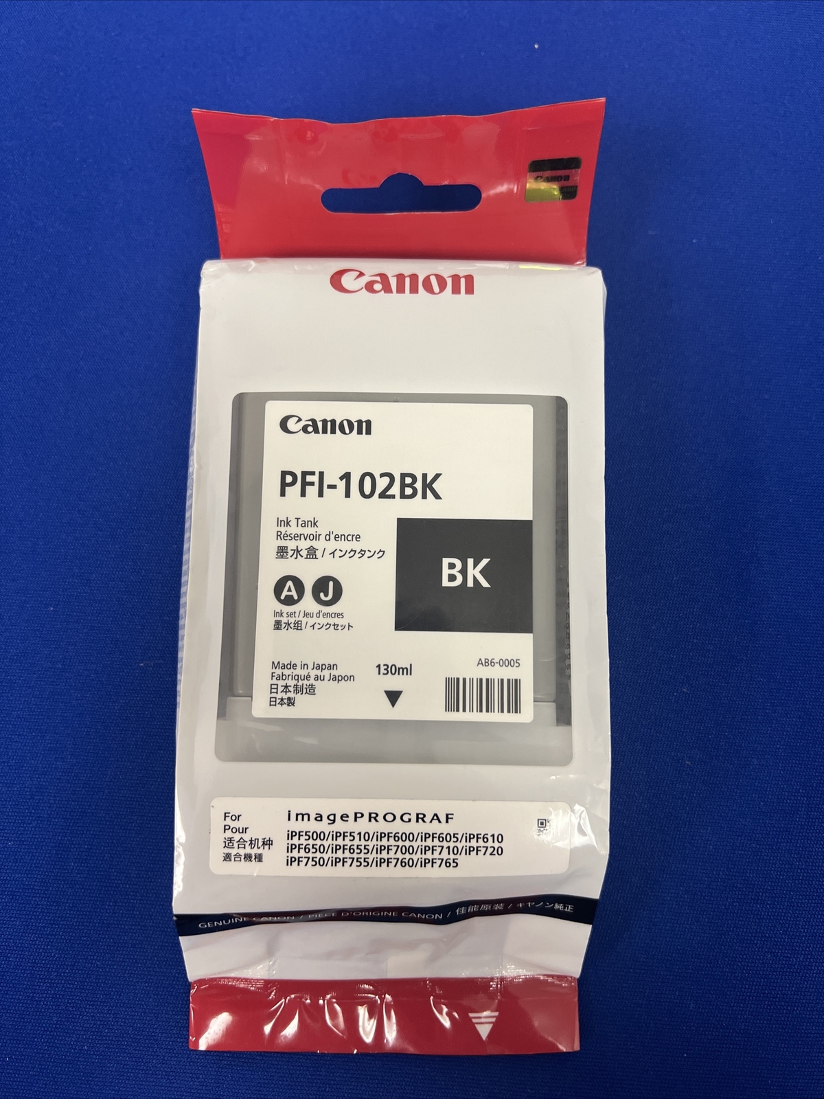 GENUINE OEM CANON PFI-102BK BLACK Ink Cartridge 0895B001~Original~ImagePrograf