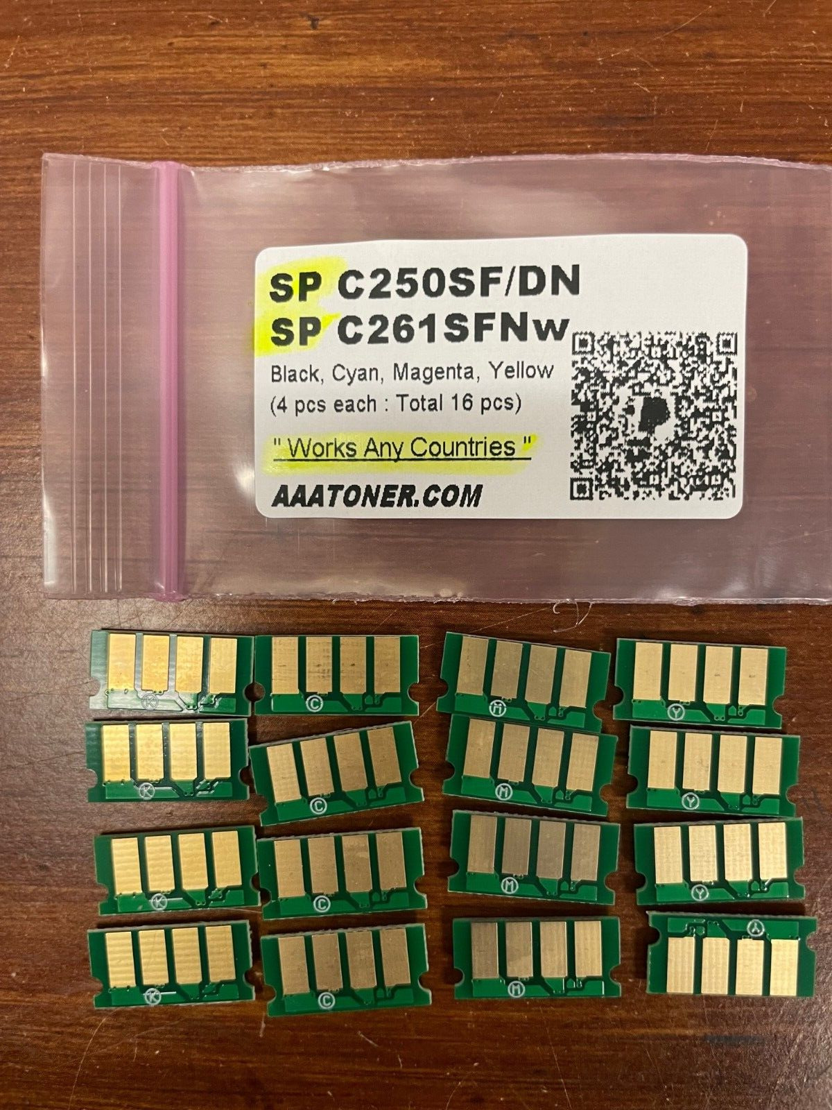 16 x Toner Chip for Ricoh SP C250SF, C250DN, SP C261SFNw Color Printer Refill