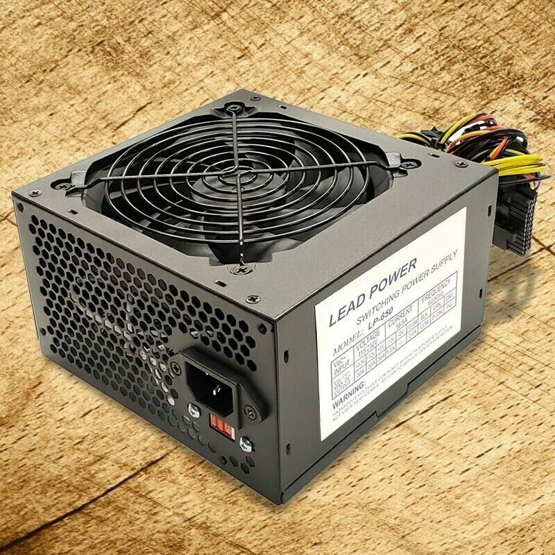 BRAND NEW Lead Power Black 650w MAX ATX Power Supply 12cm Fan 20+4Pin SATA PCIe