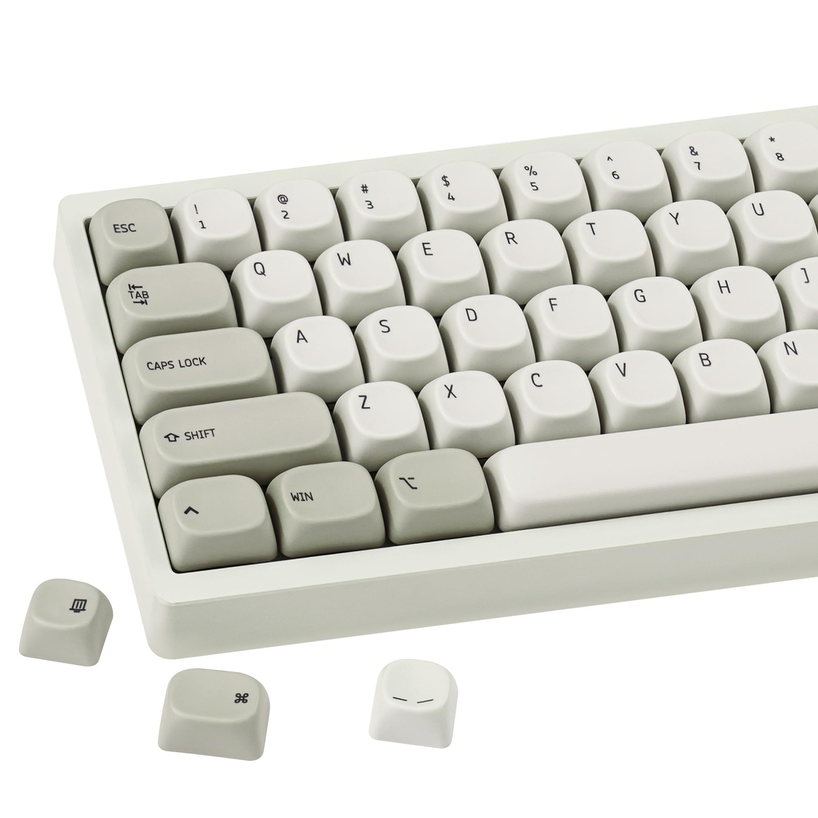 Retro Gray PBT Keycaps Japanese Minimalist Style Mechanical Keyboard Caps