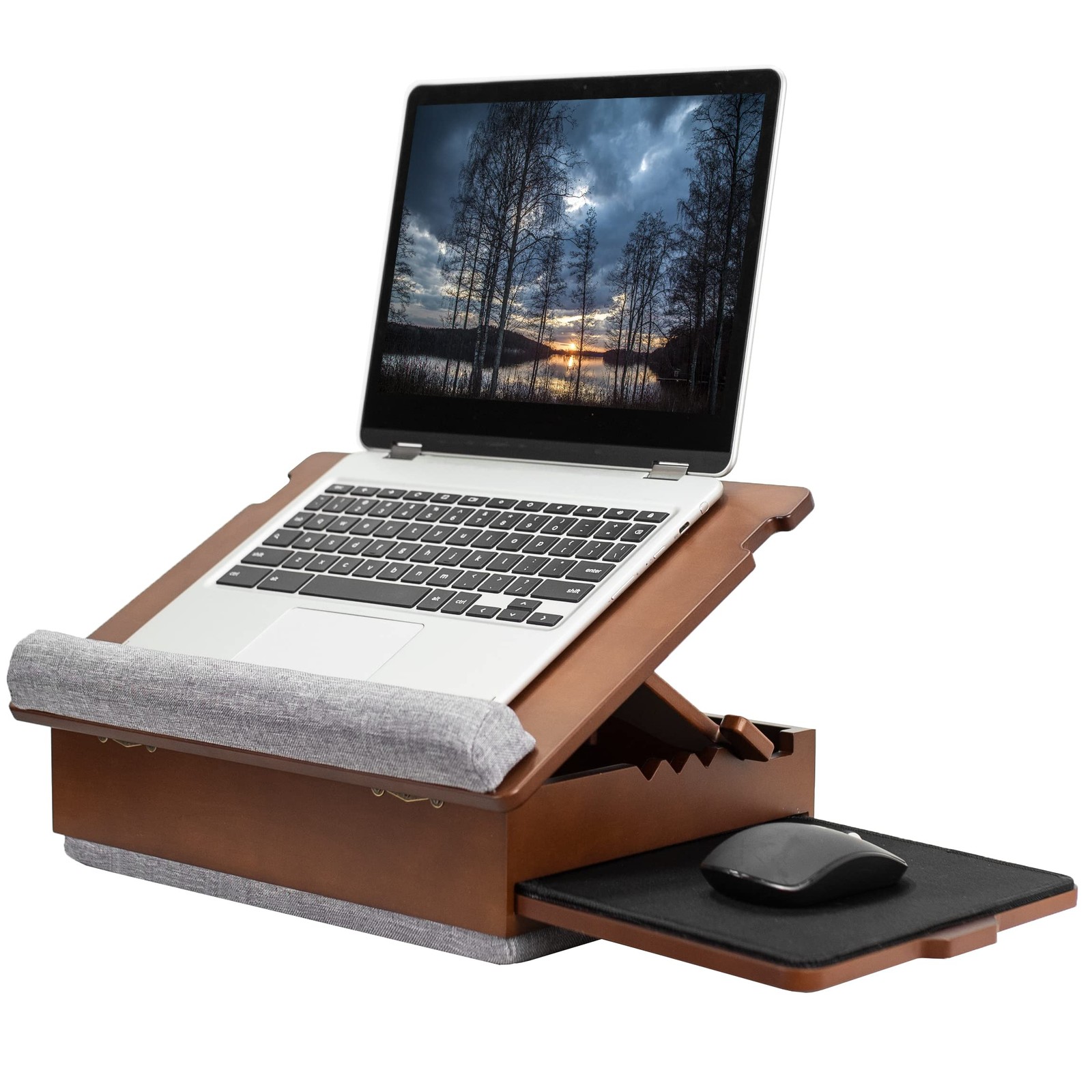 Wooden Tilting Lap Desk for Writing, Drawing, Laptop Work, and More, Height