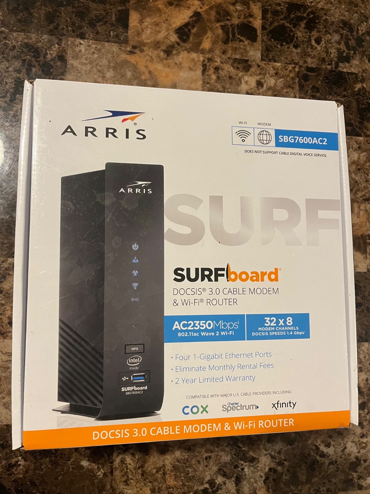 ARRIS ‎SBG7600AC2-RB Cable Modem Plus - Black