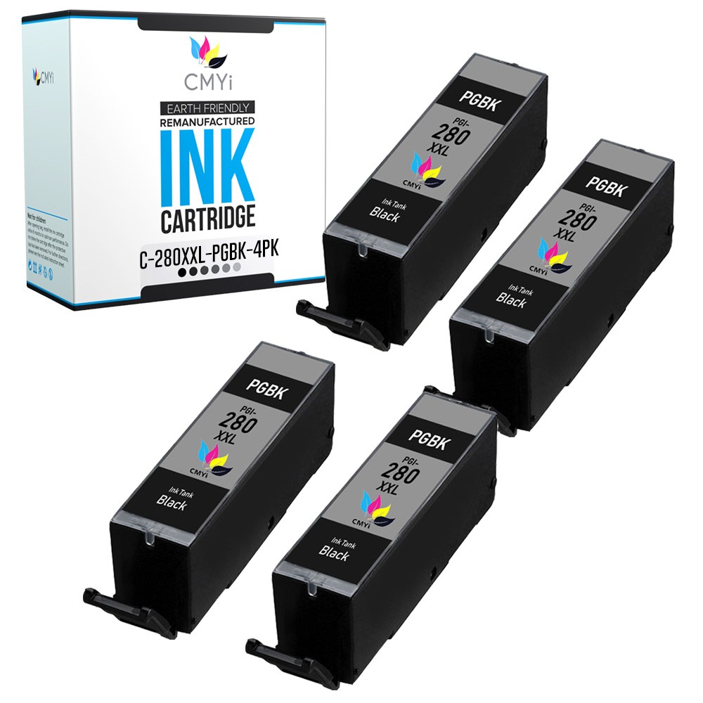 CMYi 4PK Compatible 280XXL Black Ink for Canon PIXMA TS6320 TS702 TS702a TS8120