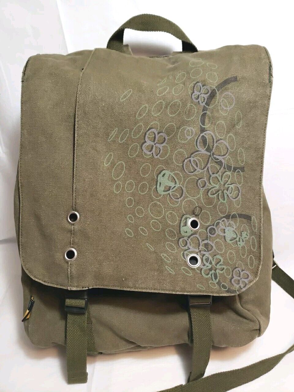 Case Logic Laptop Bag Backpack Messenger Bag Military Green Canvas 