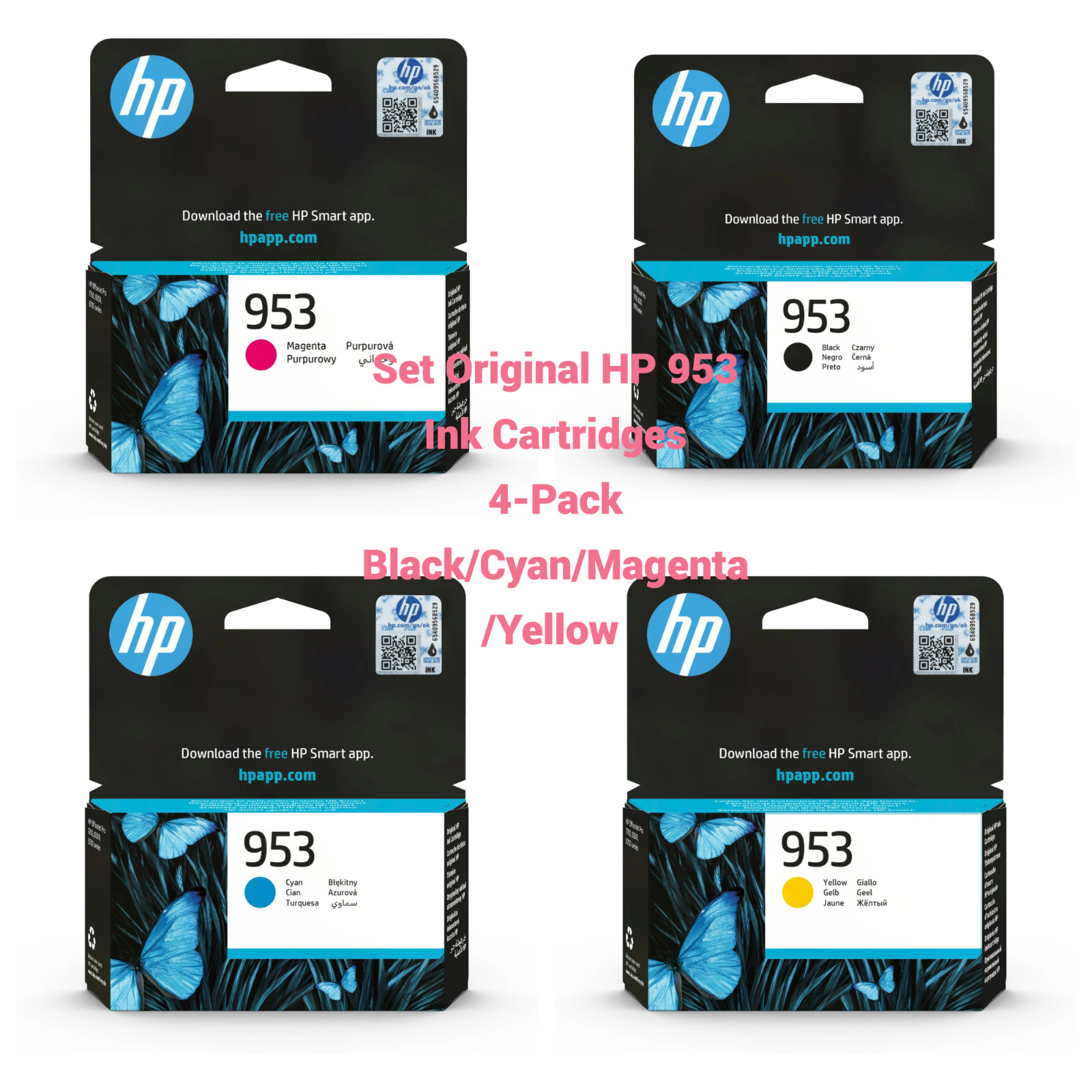 HP 953 Original Ink Cartridge Multipack Black Cyan Magenta Yellow 8710 8720
