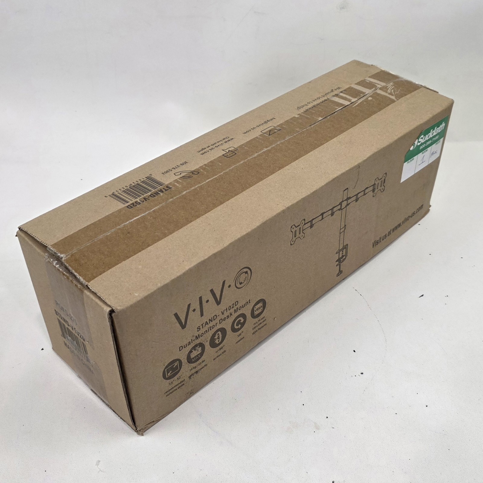 VIVO Full Motion Dual VESA Monitor Desk Mount Double Arm Joint