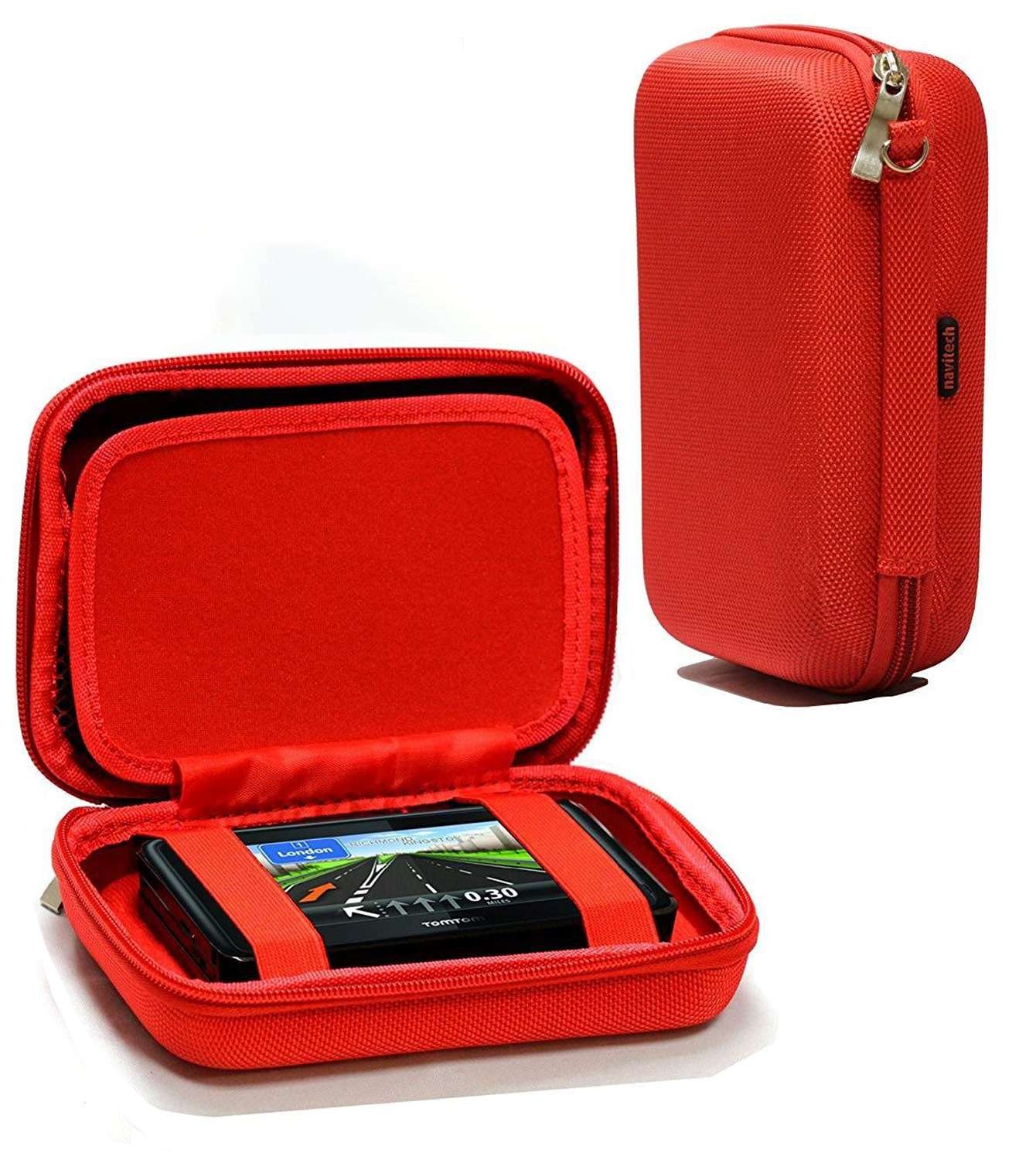 Navitech Red Hard GPS Carry Case For The TomTom VIA 1435TM 4.3 Inch
