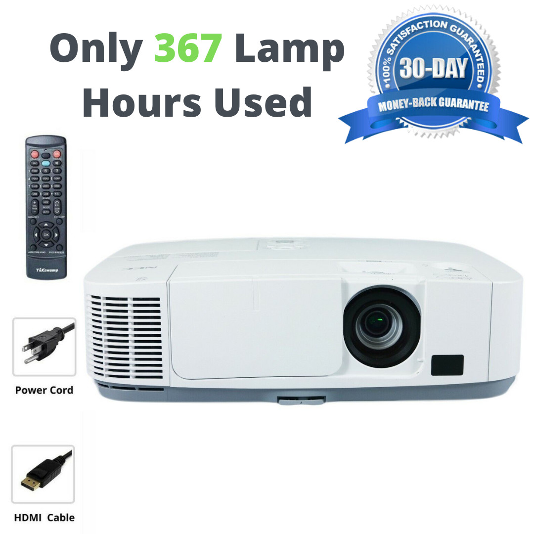 Only 367 Lamp Hours Used NEC NP-P401W Projector Gaming 3LCD 4000 Lumens HD HDMI