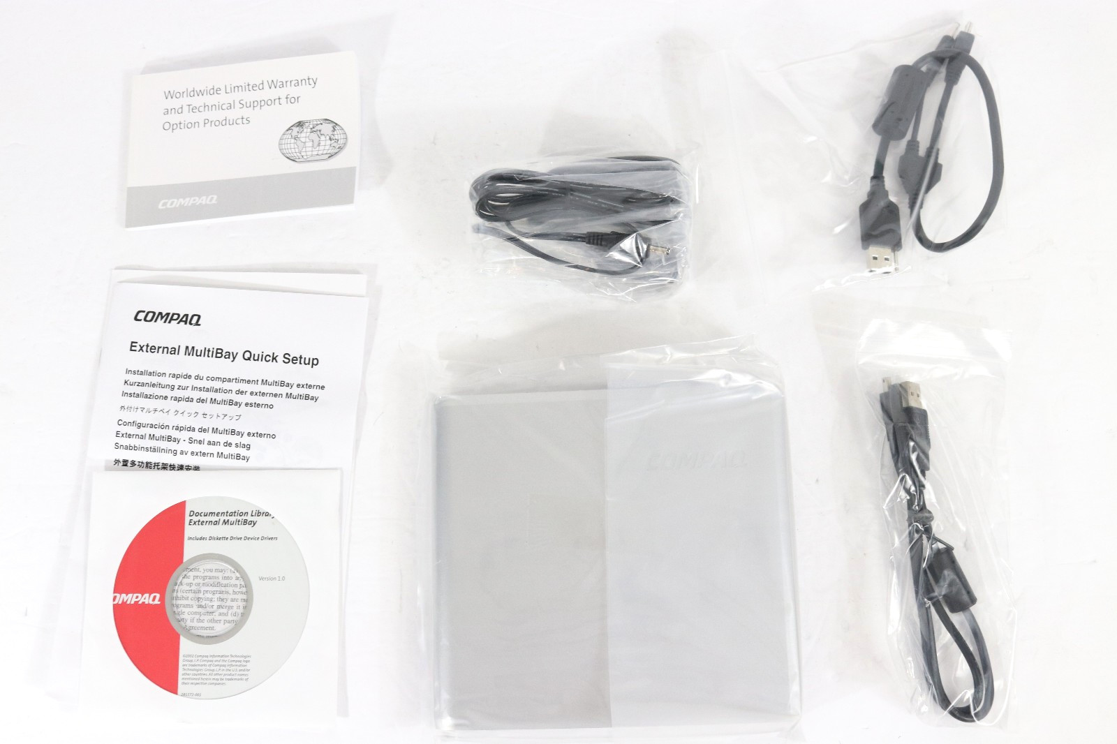 *NEW* Compaq External MultiBay USB 2.0 Cradle 217388-001 w/ Box Cables Manual