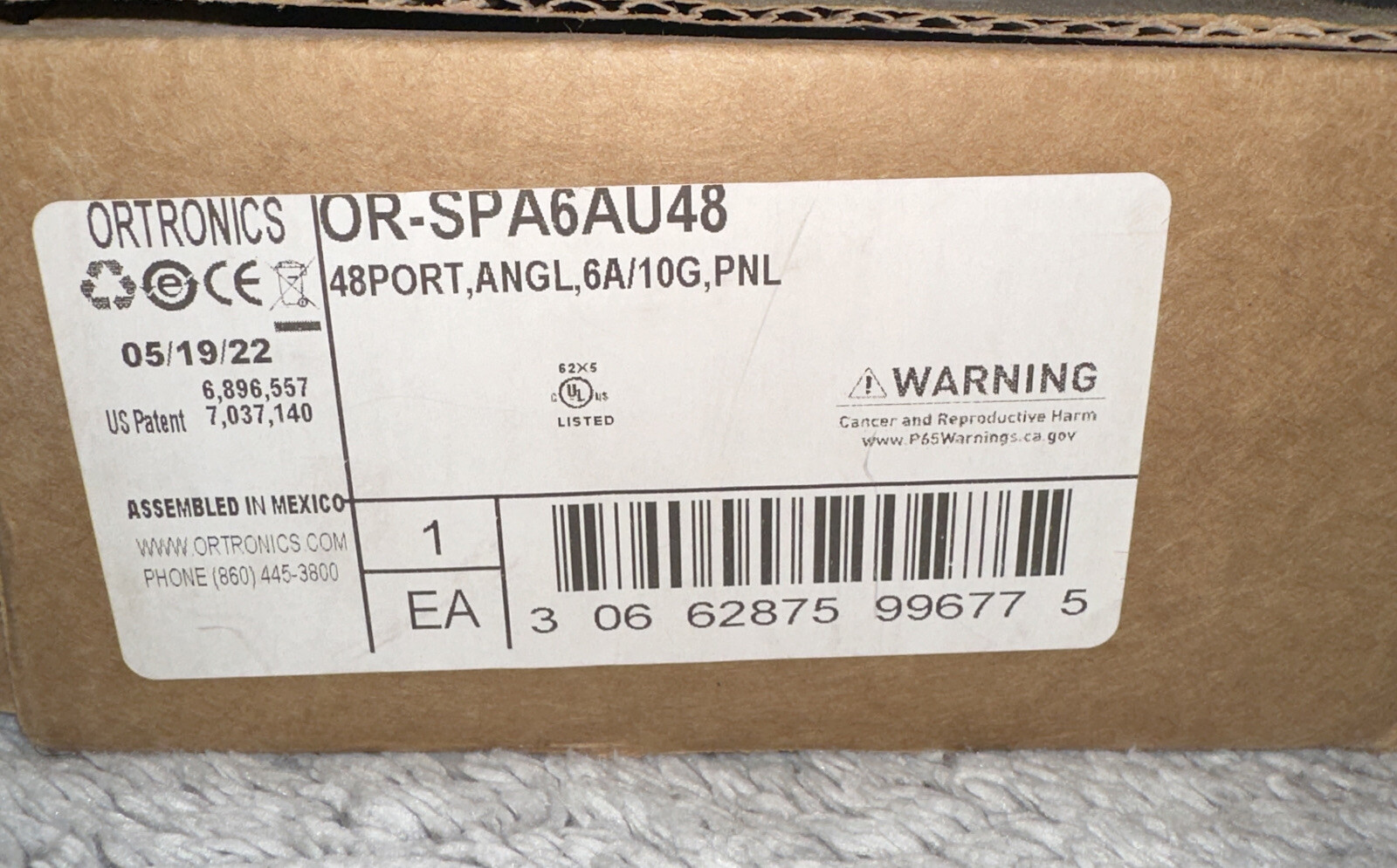 Ortronics CAT6A Angled 48 Port Patch Panel (OR-SPA6AU48) {NEW}