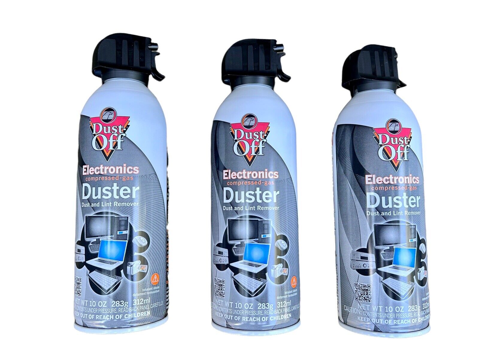 Canned Air Spray 3 Count - 10 oz Electronics Compressed Duster Falcon Dust Off