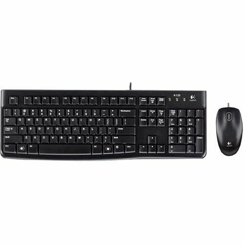 CASE OF 4 BRAND NEW Logitech MK120 Wired USB Keyboard and Mouse 