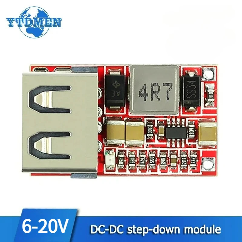 6-20V to 5V 3A USB Buck Converter for Car Step-Down Power Module