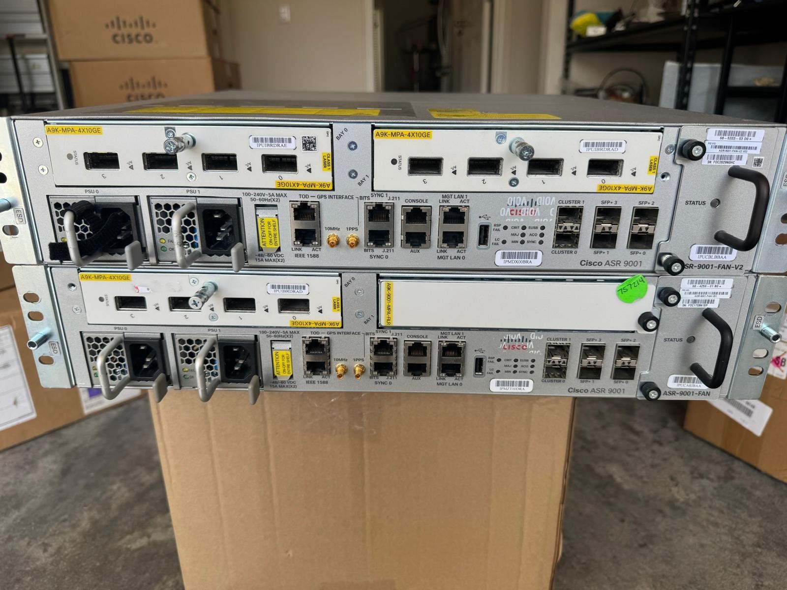 Cisco ASR 9001 Router 2x A9K-MPA-4X10GE Dual AC Tested Working
