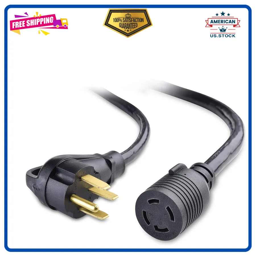 Cable Matters 30 Amp to 50 Amp RV Adapter 1.5ft Black