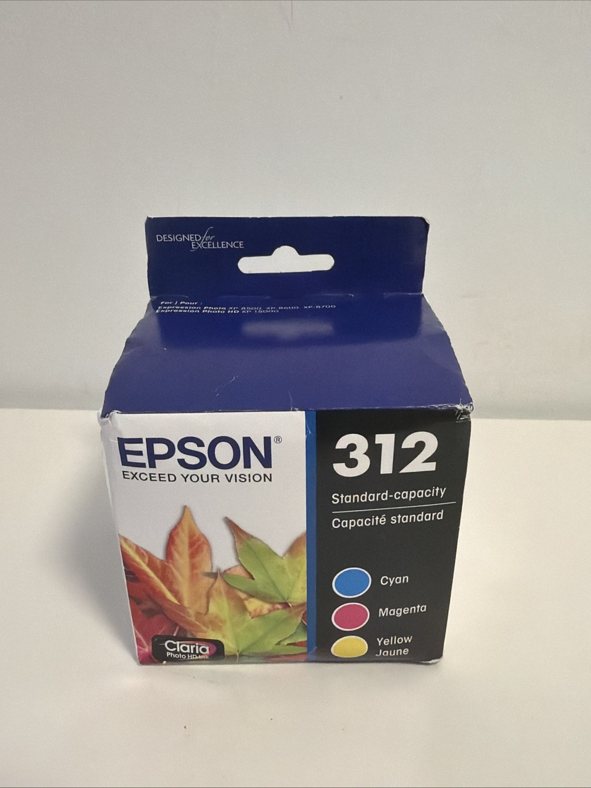 Genuine Epson 312 Standard Capacity Ink Cartridges 3 Color C/M/Y 10/2028 
