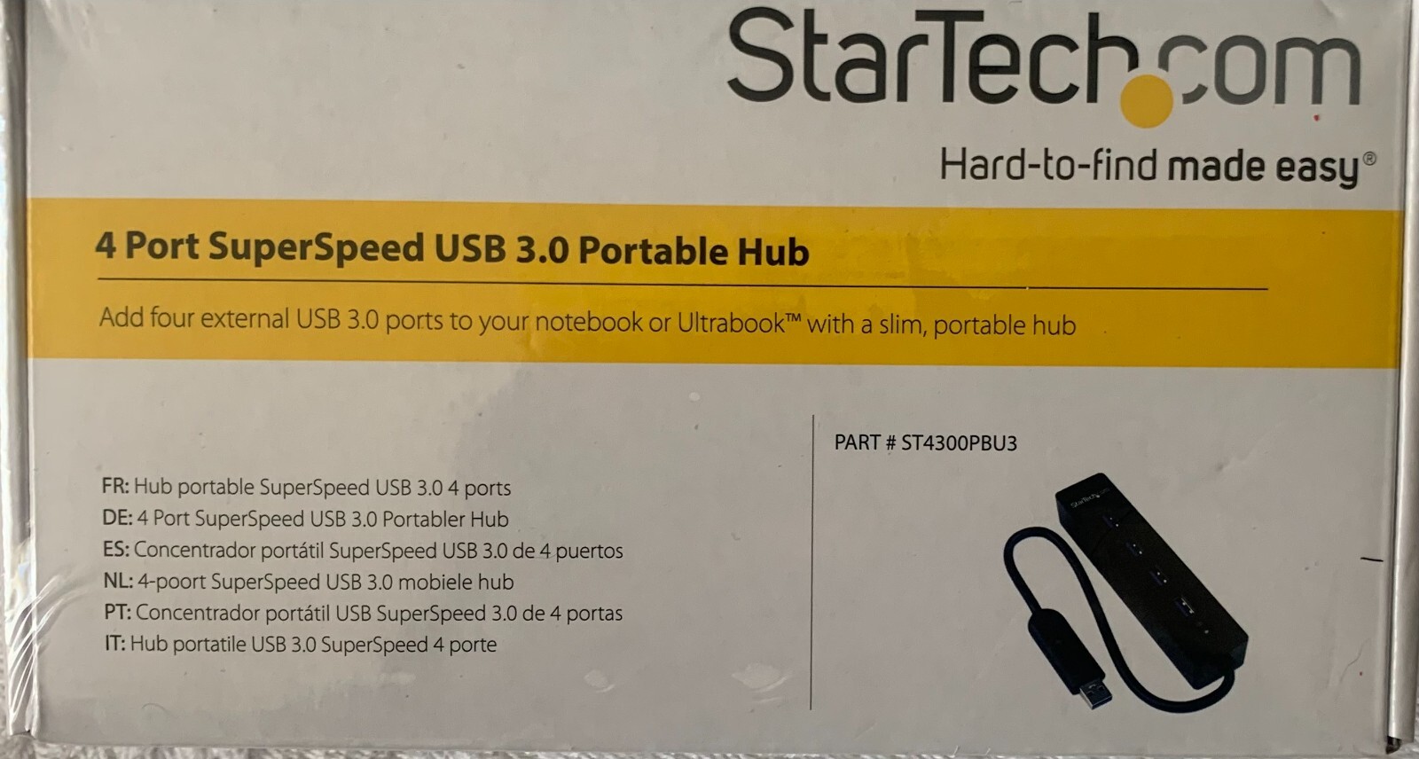StarTech.com 4 Port Portable SuperSpeed USB 3.0 Hub 5-Gb/s