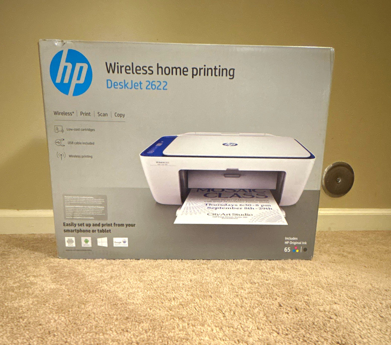 HP DeskJet 2622 Wireless Color Inkjet All-in-One Printer Scanner Copier
