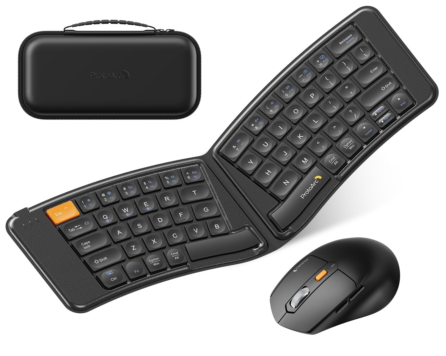 Ergonomic Foldable Keyboard , XKM03 Portable Folding Bluetooth Keyboard Combo...