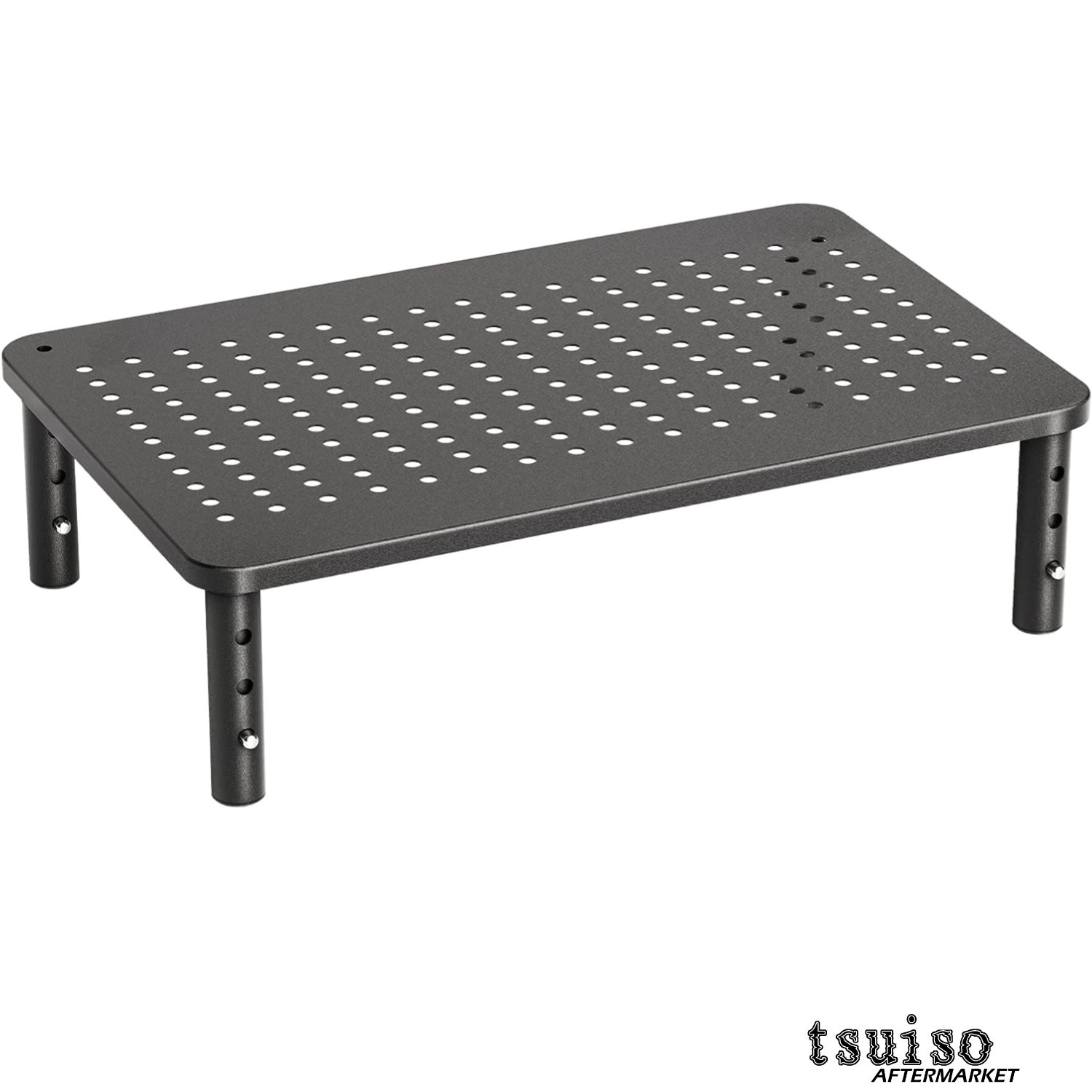 Elegant Height Adjustable Monitor Stand with Airflow Vents - Organize Your Desk