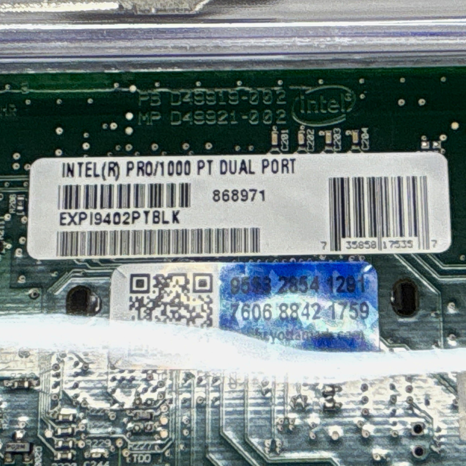 Intel PRO/1000 PT Dual Port PCIe Network Adapter Card EXPI9402PTBLK