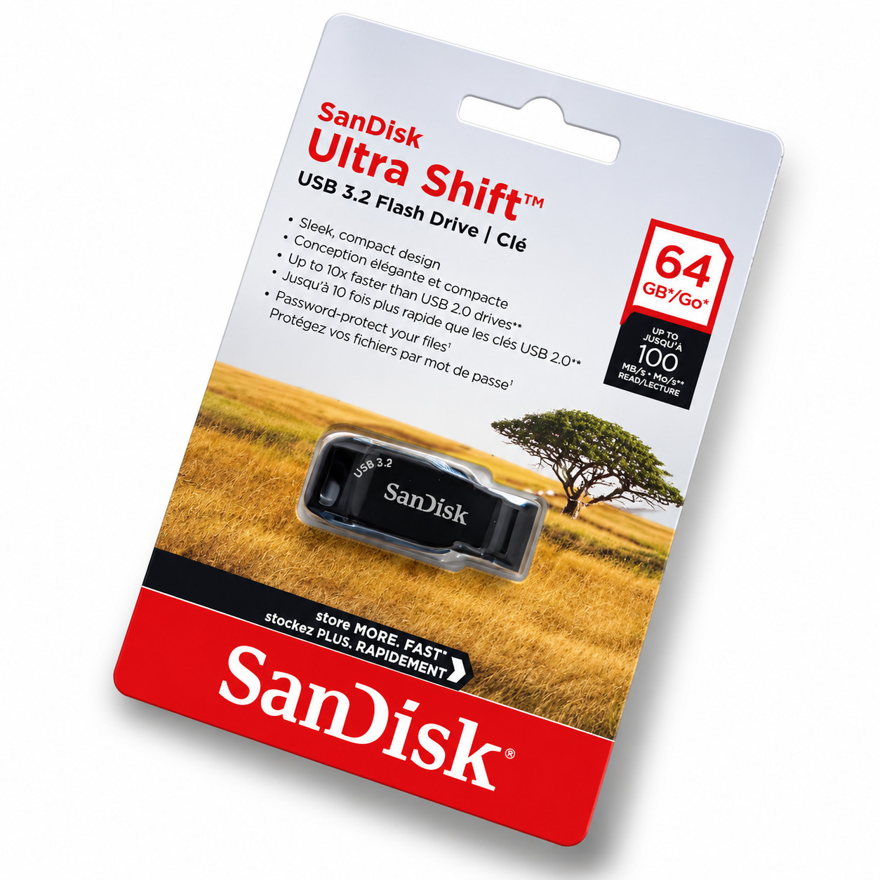 SanDisk Ultra Shift CZ410 USB 3.2 Flash Drive 32GB 64GB 128GB Up to 100MB/s