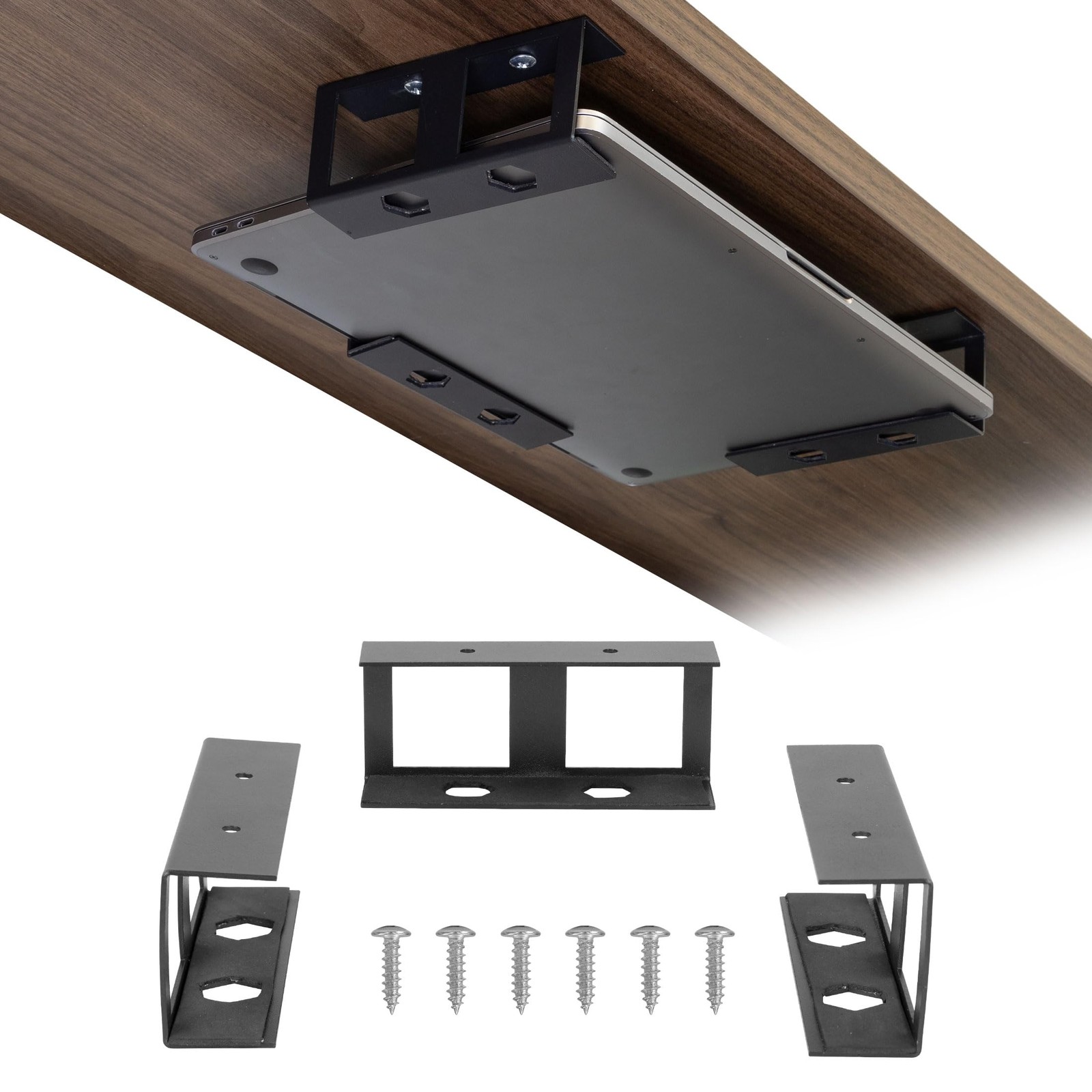 Mount-It Under Desk Laptop Mount Holder, Laptop Mount for Desk, Space Saver ...