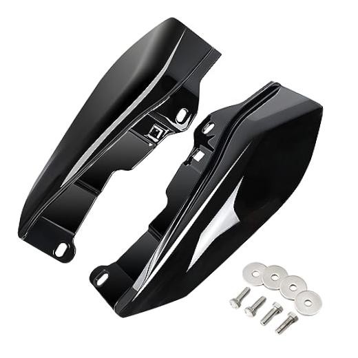 Gloss Vivid Black Mid Frame Air Heat Deflectors Compatible for Harley Touring