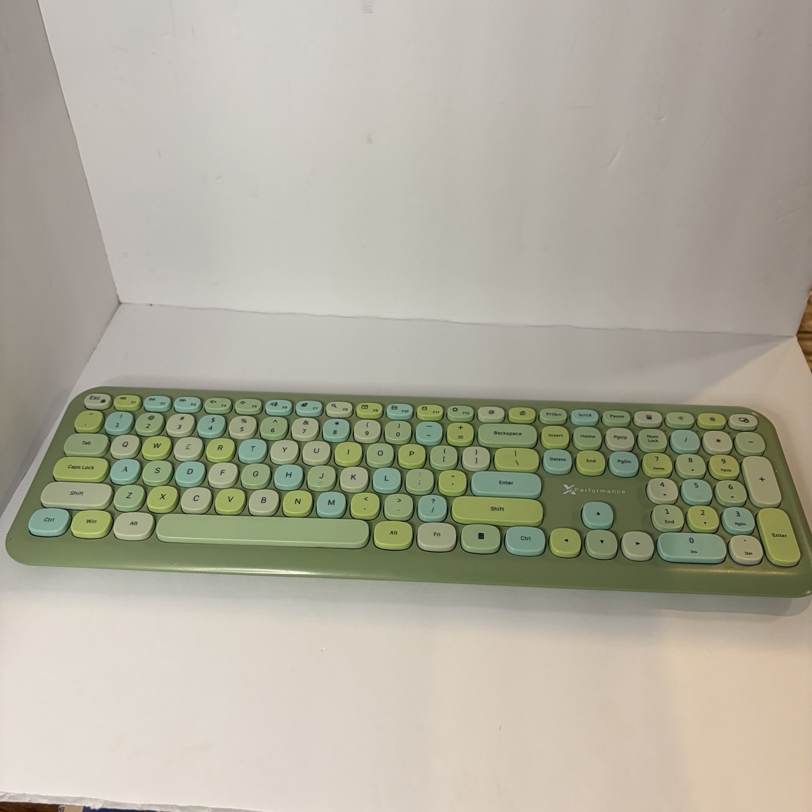 X9 Performance 110-Key Wireless RF Colorful Keyboard Green AAA Batteries