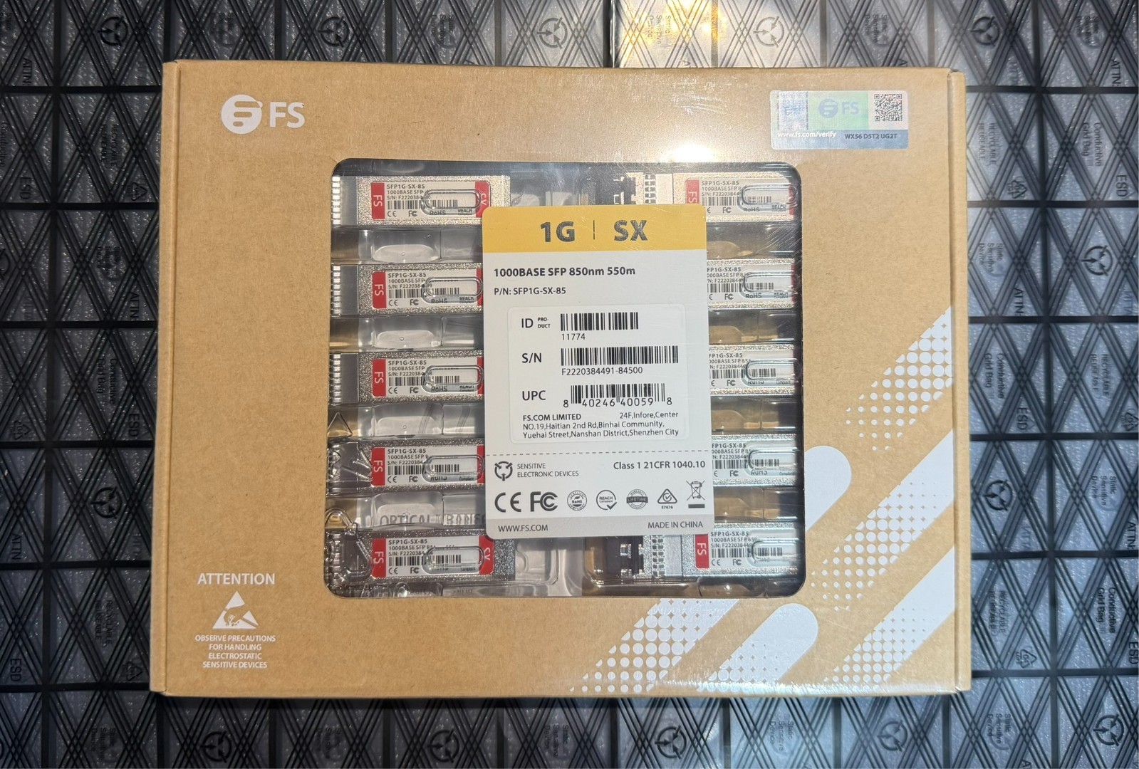FS 1Gbps SX SFP Transceiver for Cisco LC 10-Pack 1-Port SFP-1G-SX-85 (NEW)