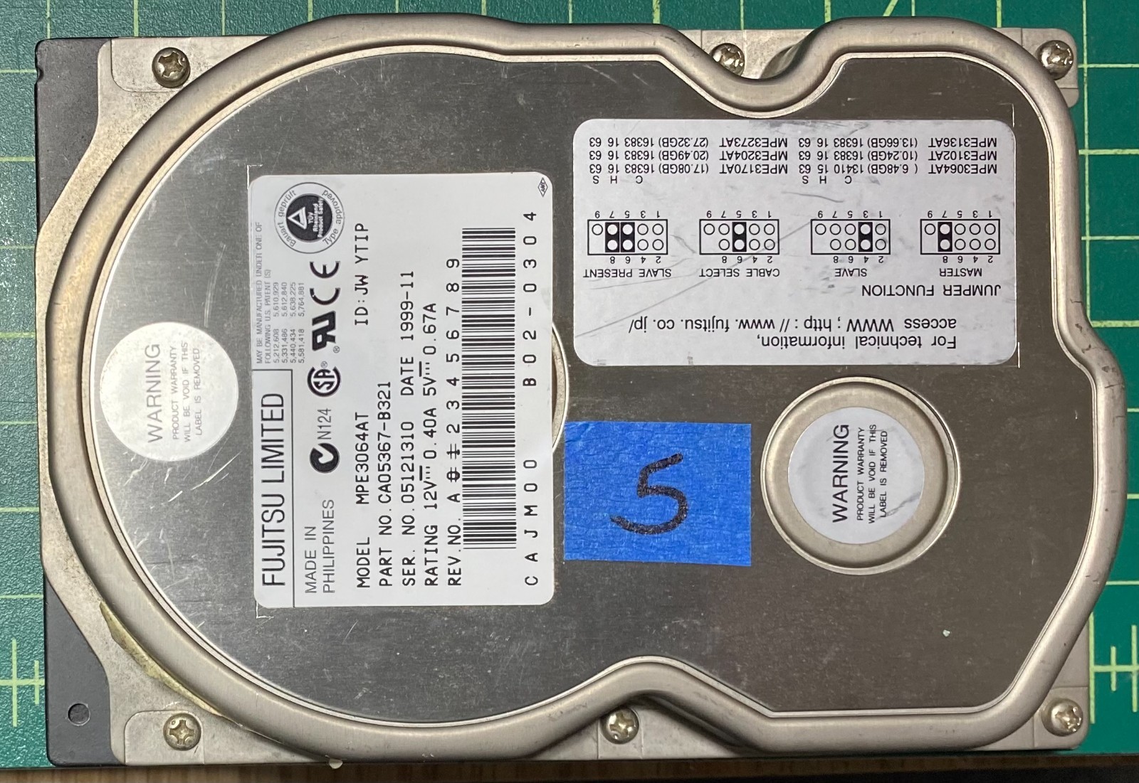 FUJITSU 6.4GB Internal 5400RPM 3.5" (MPE3064AT) IDE HDD CA05367-B321