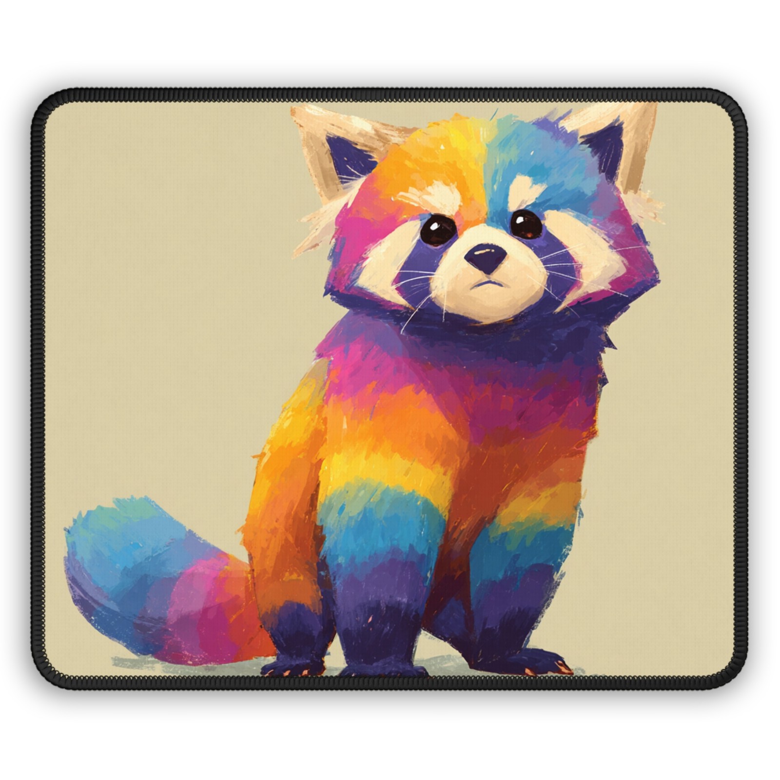 Rainbow Red Panda Gaming Mouse Pad | Colorful Animal Artwork