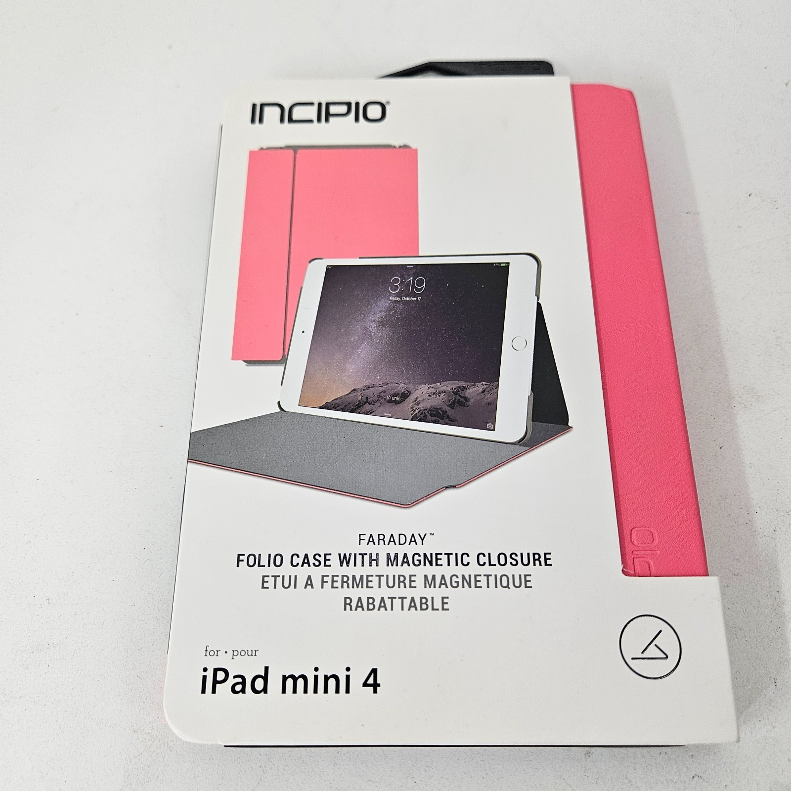 Incipio Faraday Leather Folio Impact Absorbing Pink Shell Case for iPad Mini 4