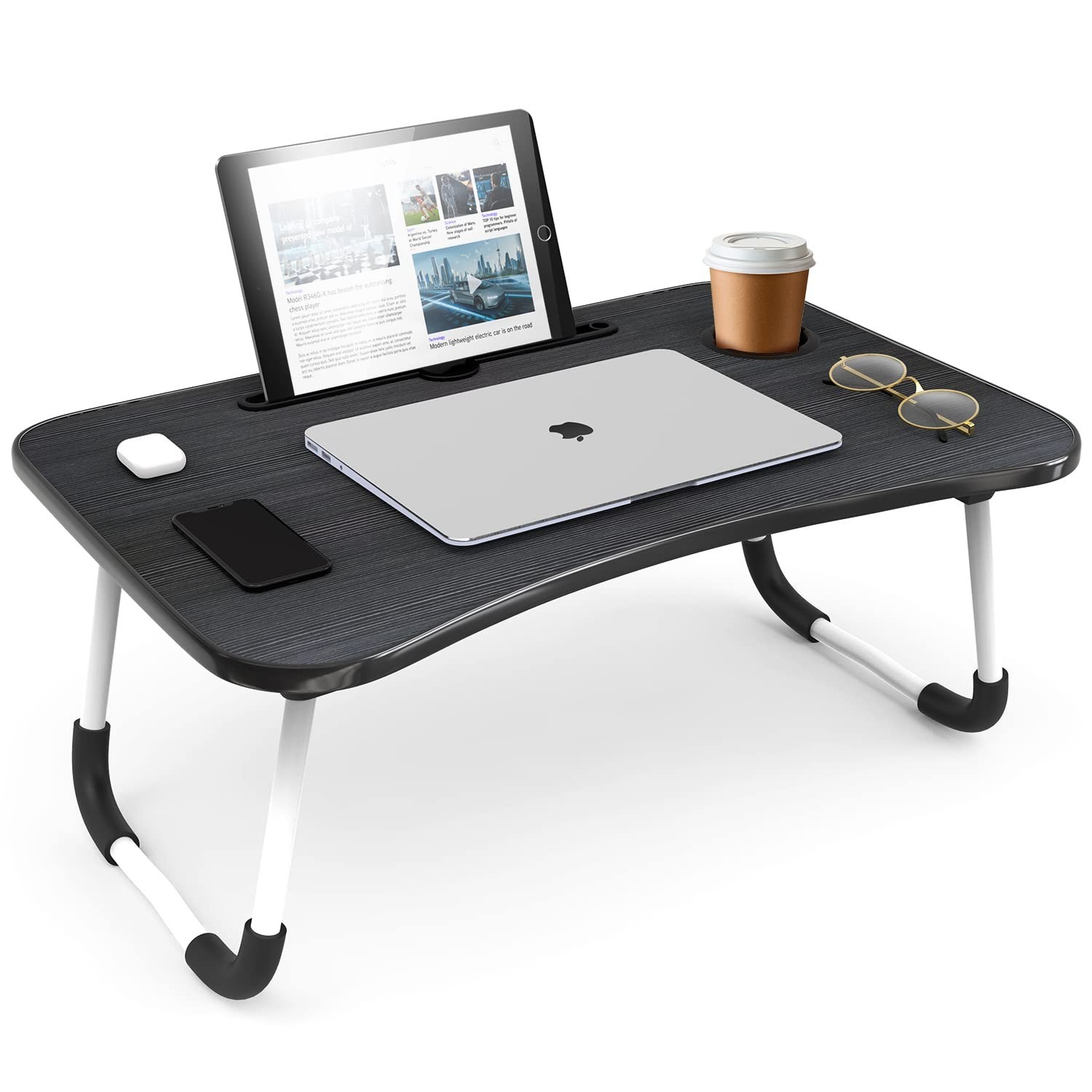 Portable Lap Desk Bed Table Tray - 24"x16" Laptop Stand for Home & Travel