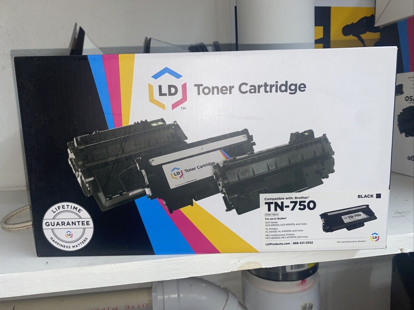 New LD TN-750 Black Laser Toner Cartridge Brother Compatible Printer DCP HL MFC