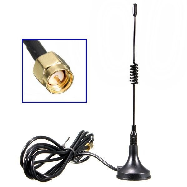 433 MHz GSM GPRS 3dBi Gain Omni, 6 Inches Antenna w Magnetic Base 5ft Coax SMA M