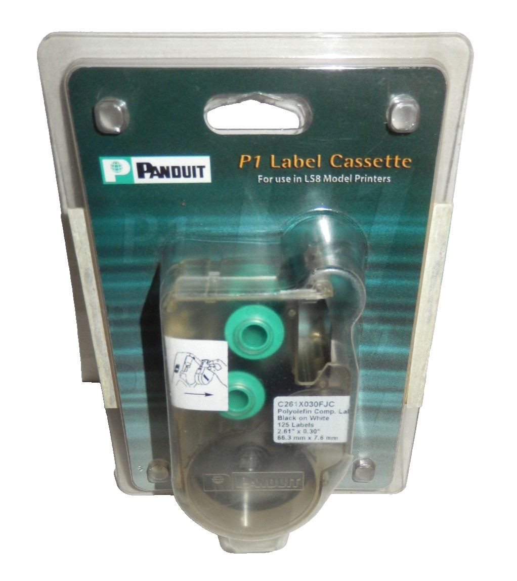 Panduit P1 Label Cassette C261X030FJC  125 Labels For LS8 LS8E LS8EQ Printers