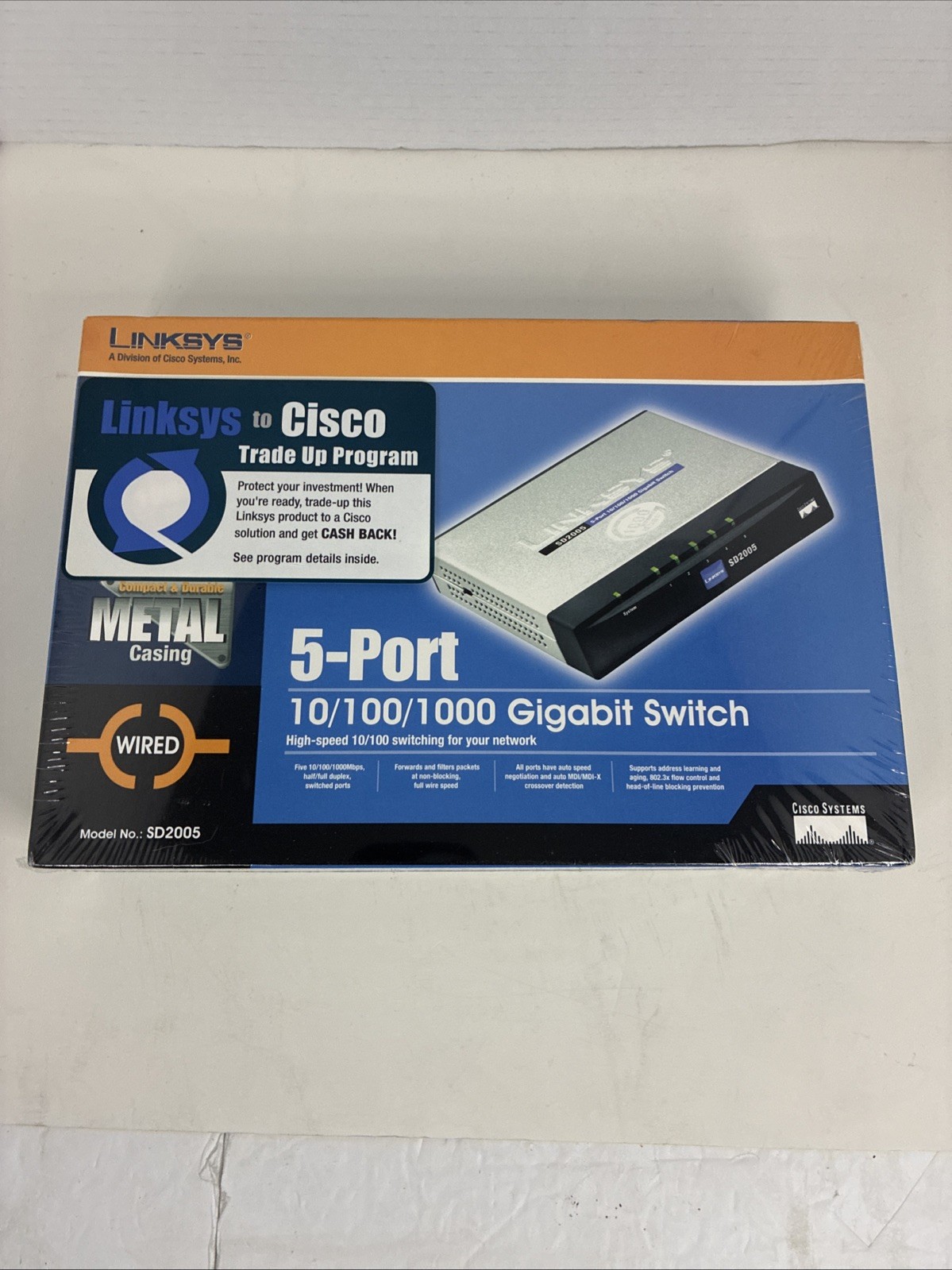 Linksys SD2005 - 5-Port 10/100/1000 Gigabit Switch (wired) Brand New Sealed
