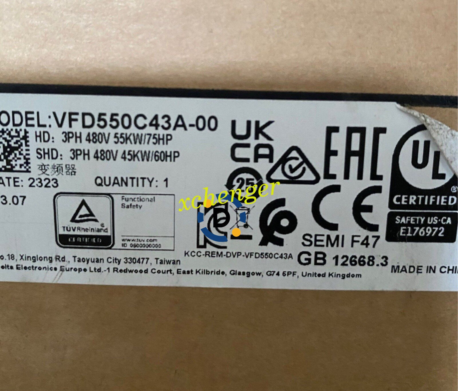 1PCS New DELTA VFD550C43A-00 Frequency converter FedEx or DHL