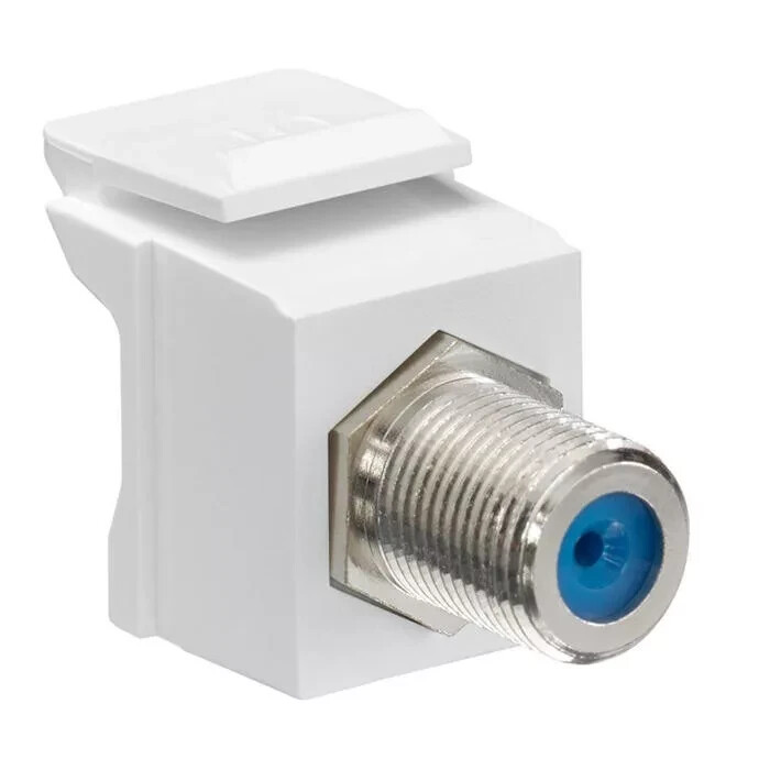 Leviton CAT 41084-FWF Snap-In Quickport Nickle F-Connector, White EACH