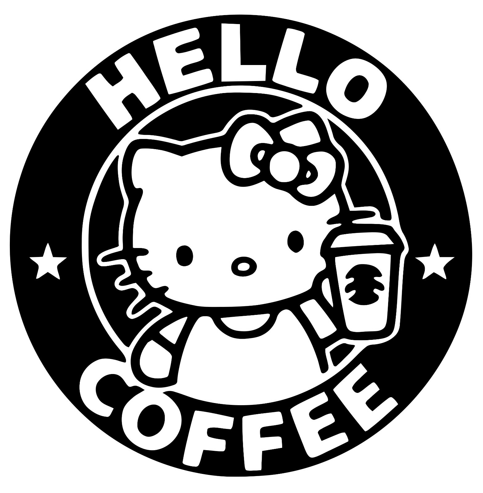 Hello Kitty, Starbucks, Coffee ,Vinyl Decal,Sticker for Cars ,Laptops and more