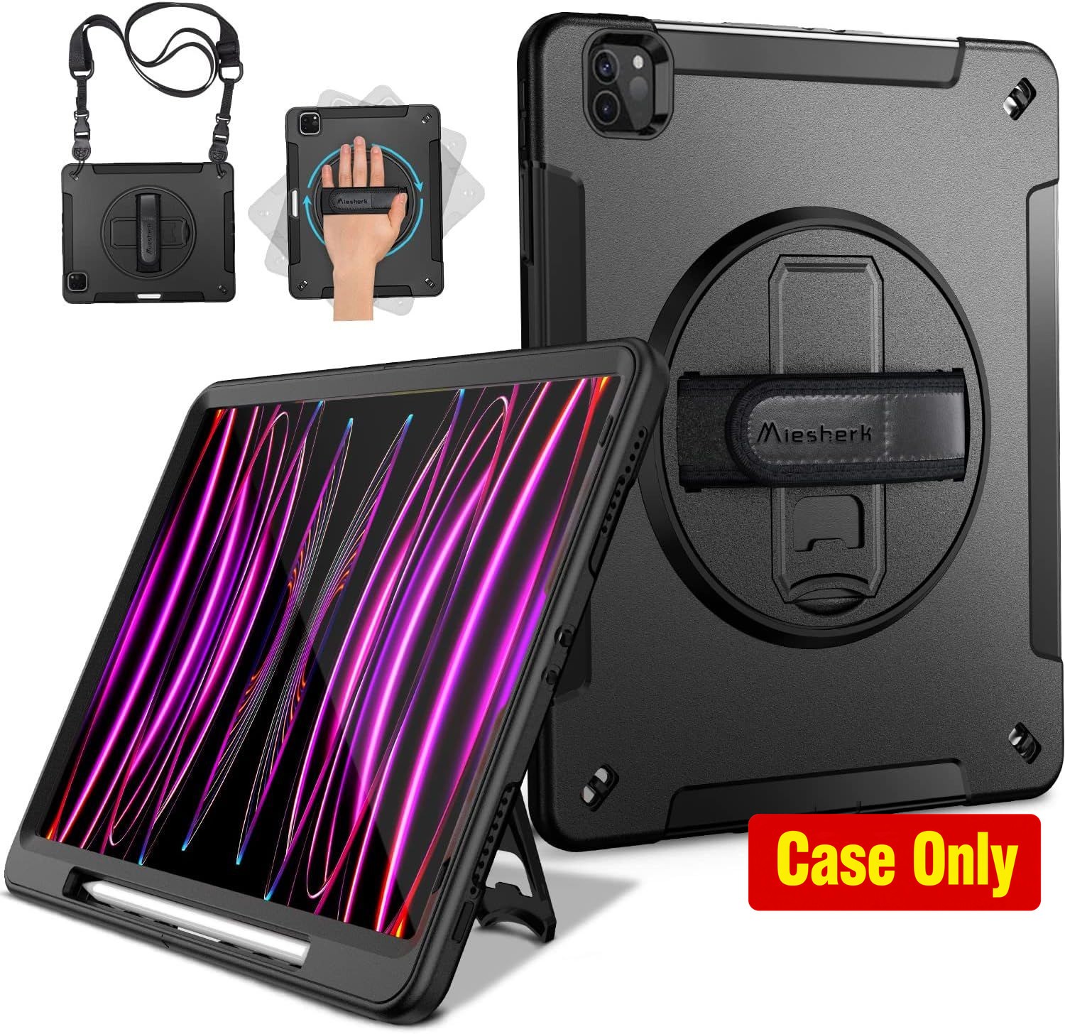 Military Grade Shockproof Case for iPad Pro 12.9 Inch 5th/6th Gen, Stand Include