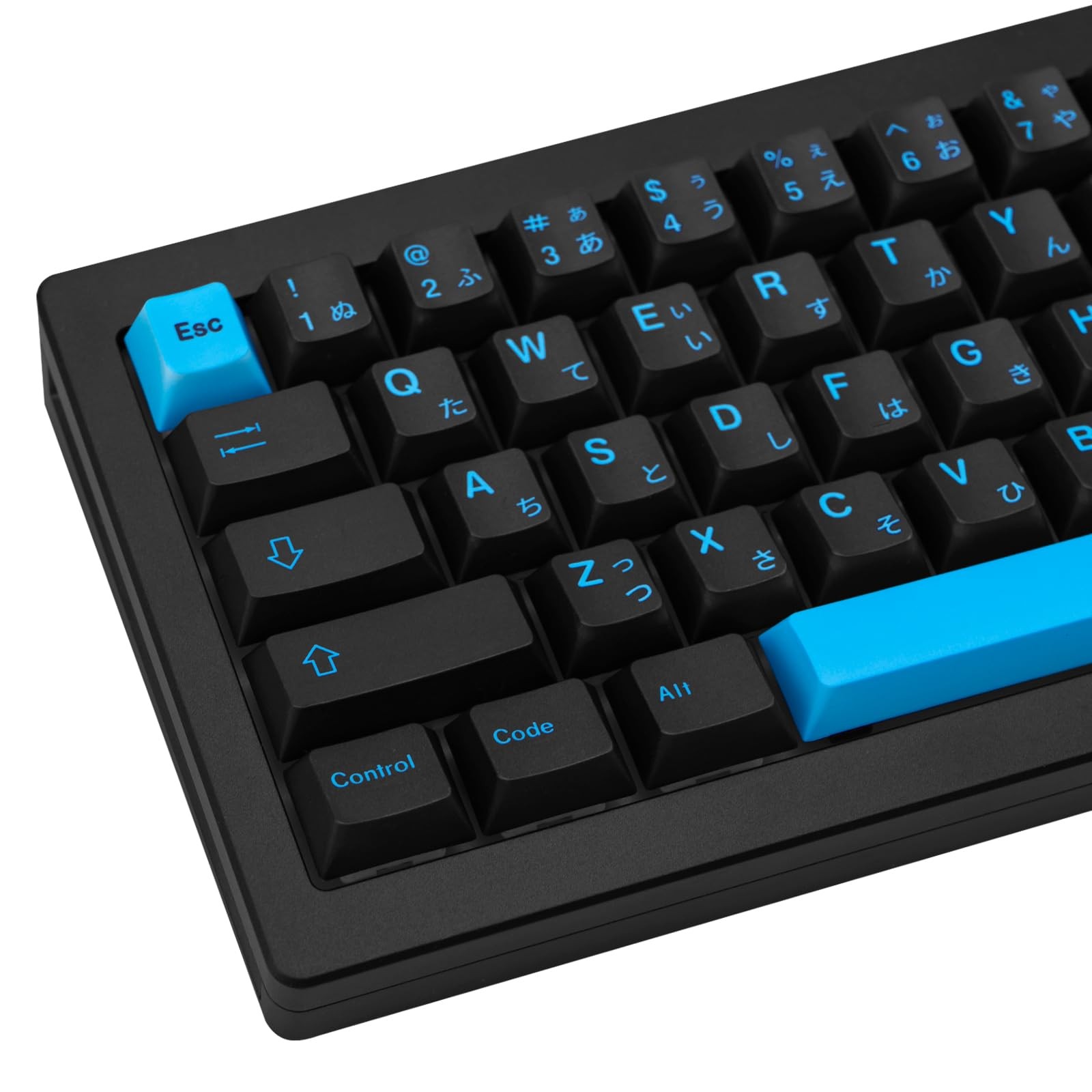 126 Keys Cyberpunk Black Blue Japanese PBT Keycaps Cherry Profile Set Kit