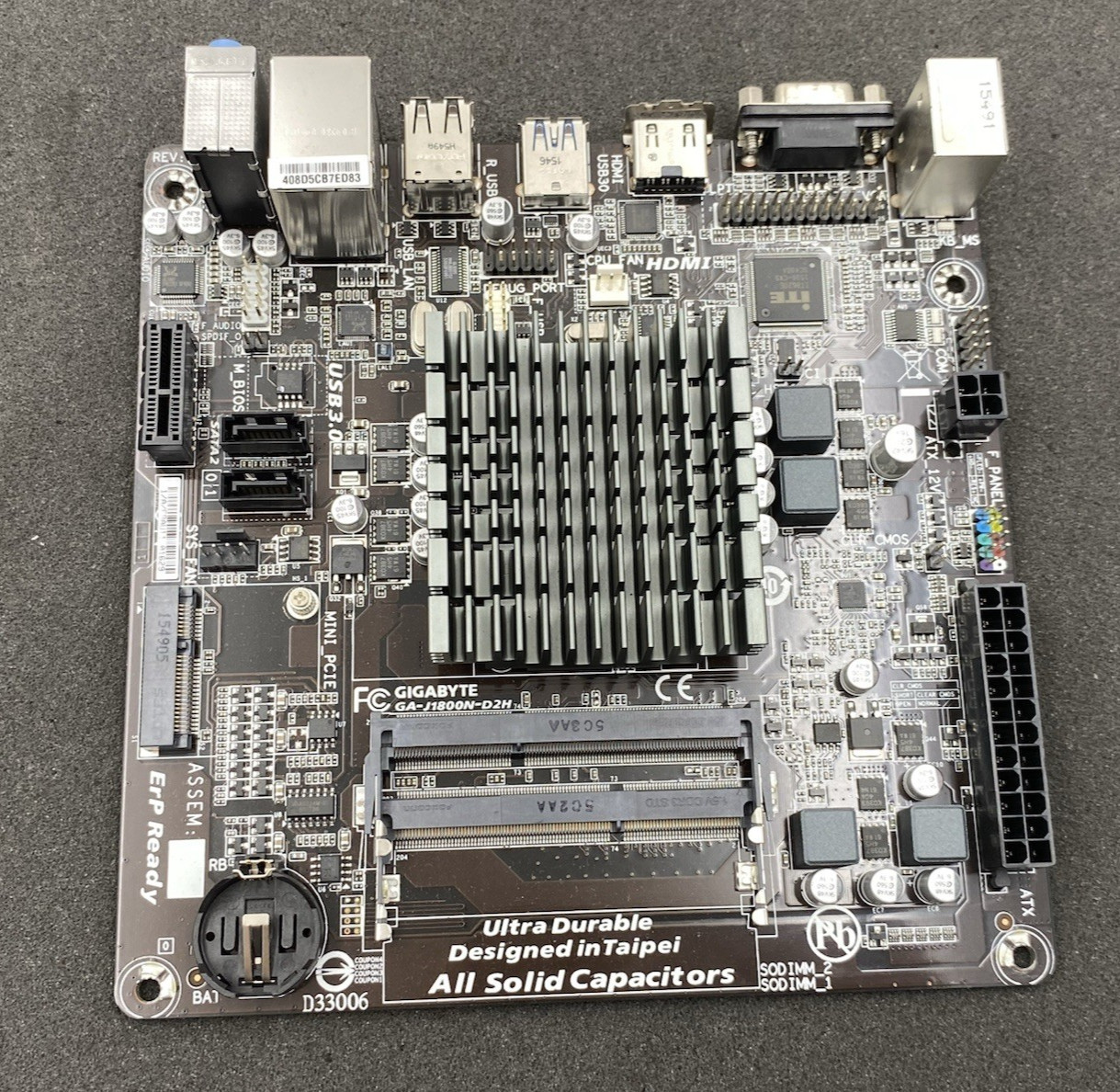 Gigabyte GA-J1800N-D2H Intel Celeron 2.41GHz J1800 DDR3 MINI-ITX Motherboard