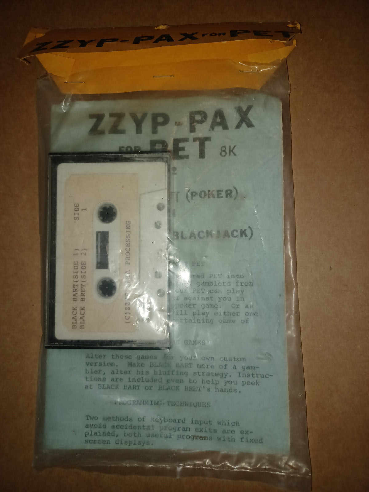 ULTRA RARE Commodore 2001-8 Orig. software BLACK BART & BLACK BRET w/inst & bag