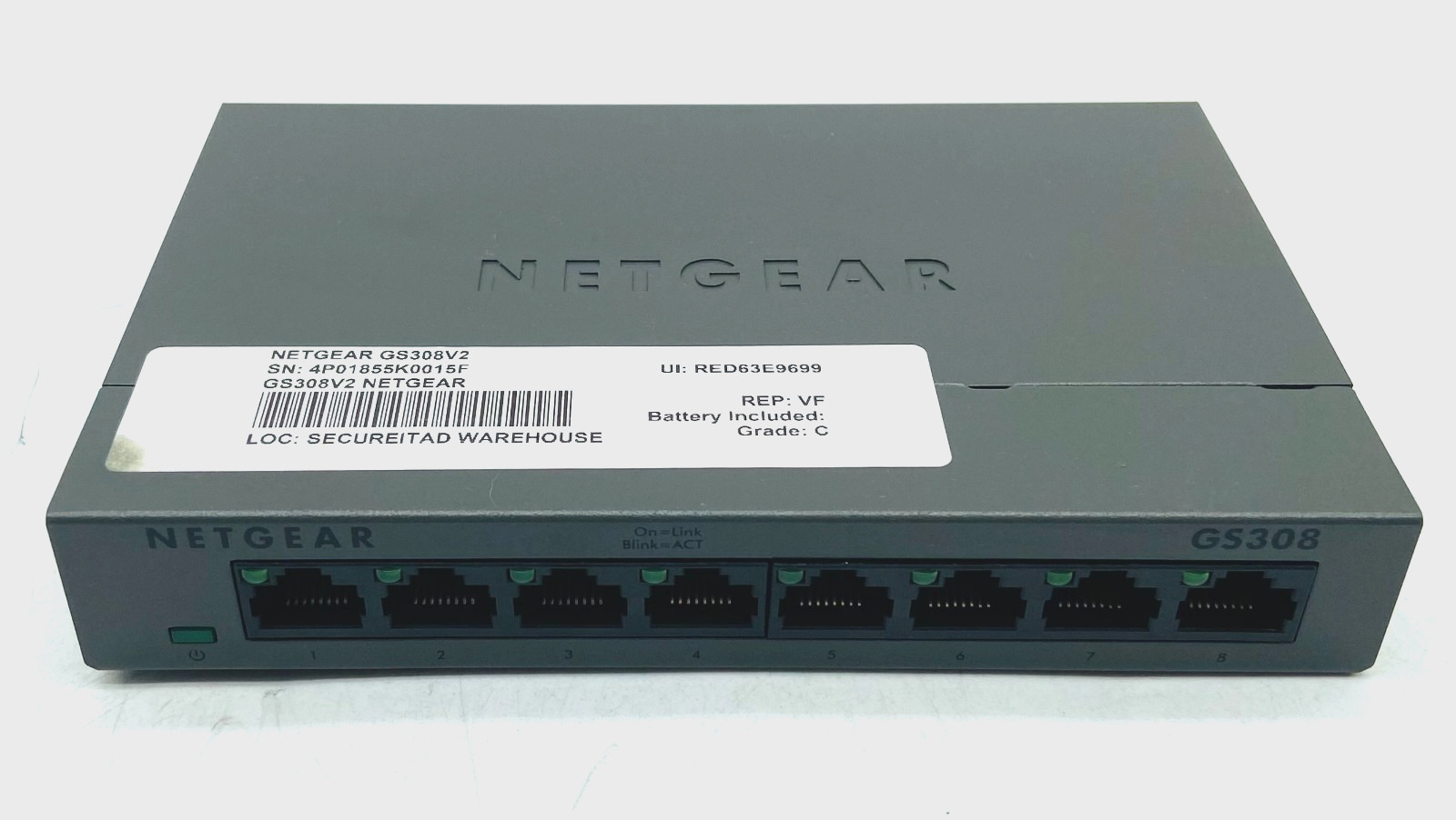NETGEAR GS308 GS308v2 8-PORT GIGABIT ETHERNET SWITCH