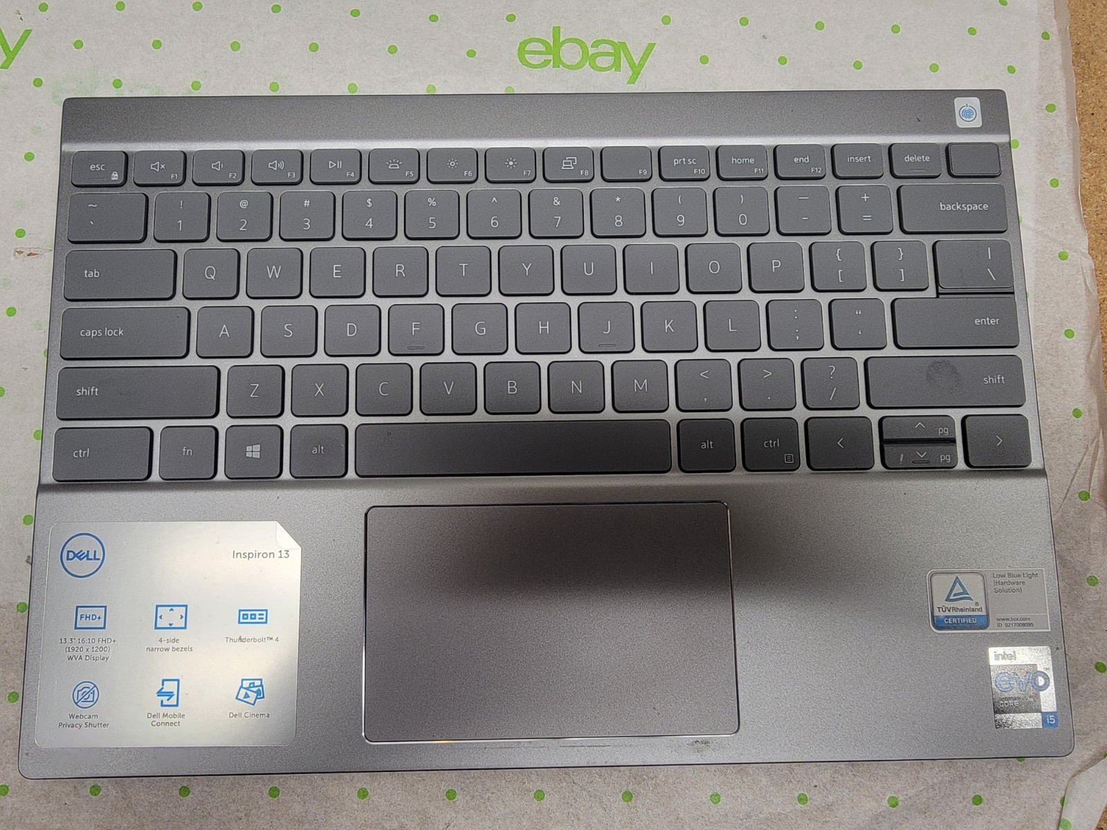 Dell Inspiron 13 5310 Laptop Palmrest US Backlit Keyboard F8DWY USB/Audio Board