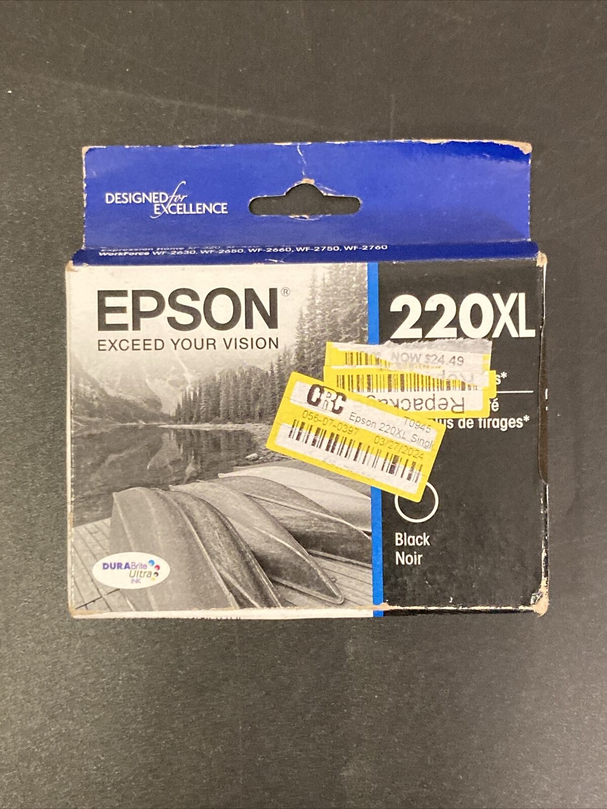 Epson 220XL (T220XL120S) Black Ink Cartridge Exp 10/2022
